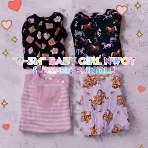 "0-3m" NWOT baby girl sleeper bundle 💋🩷